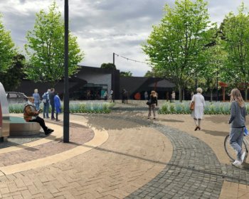 MCC Plaza After Views across the plaza drybrush