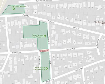 Central Avenue Reserve Fryer Street Reserve Map Location