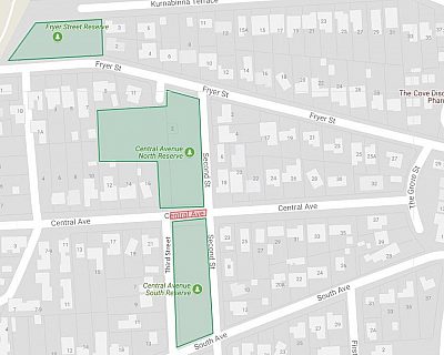 Central Avenue Reserve Fryer Street Reserve Map Location