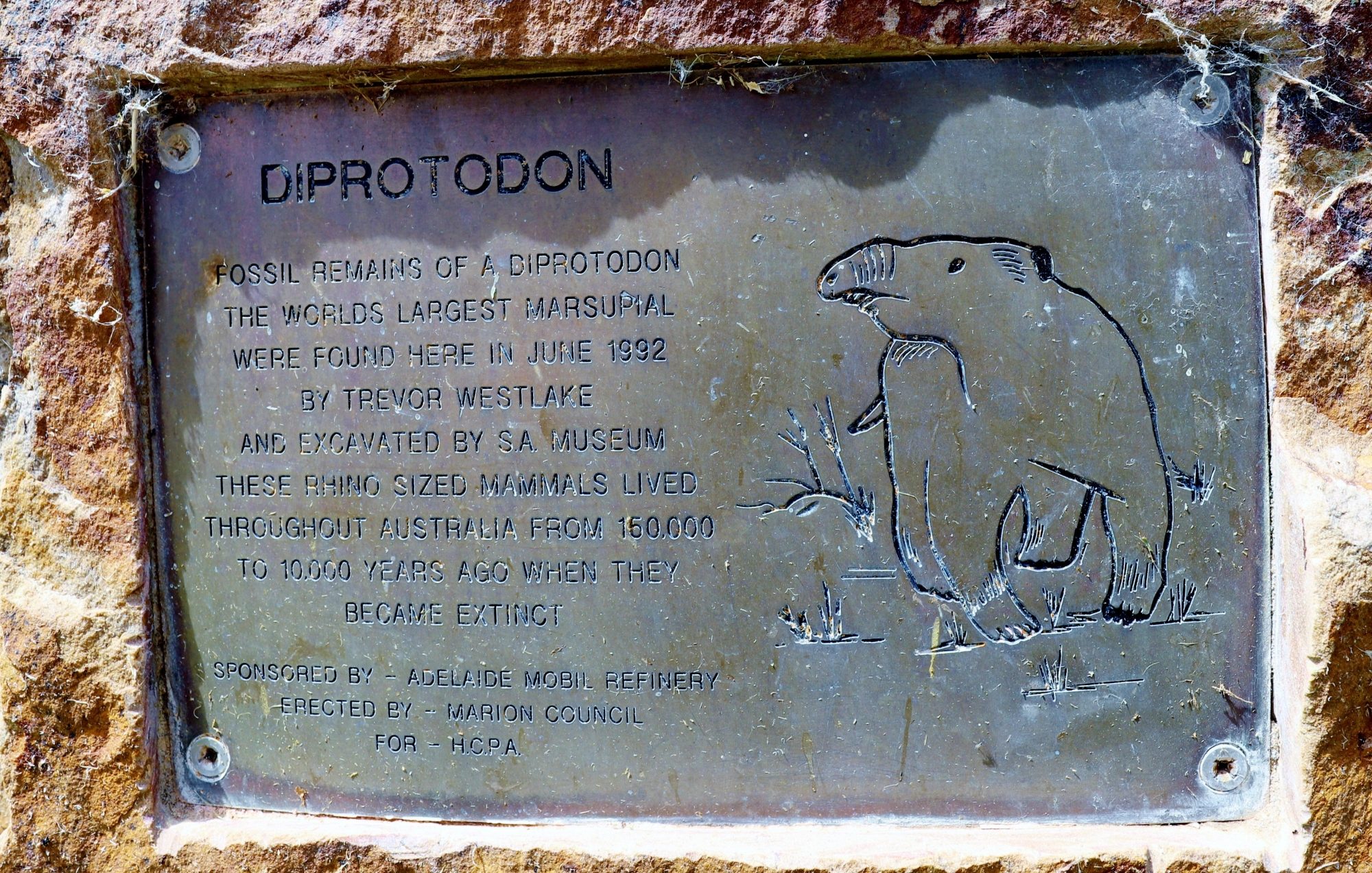 Cormorant Drive Reserve South Plaque Diprotodon 1