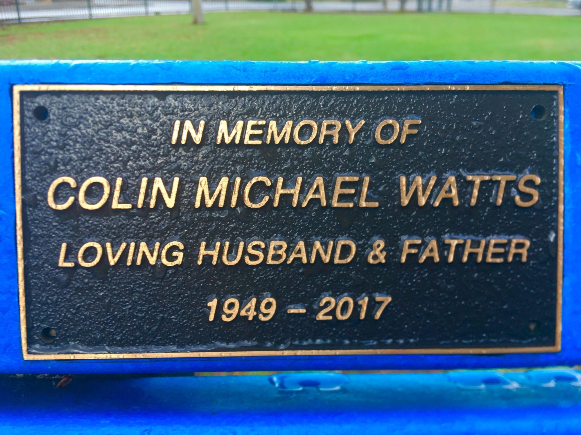 Dumbarton Avenue Reserve Memorial Colin Michael Watts