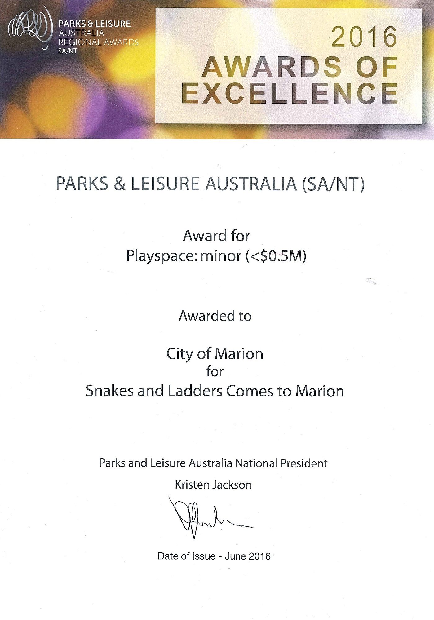 ESMRG | 2016 PLA Award | Playspace Minor
