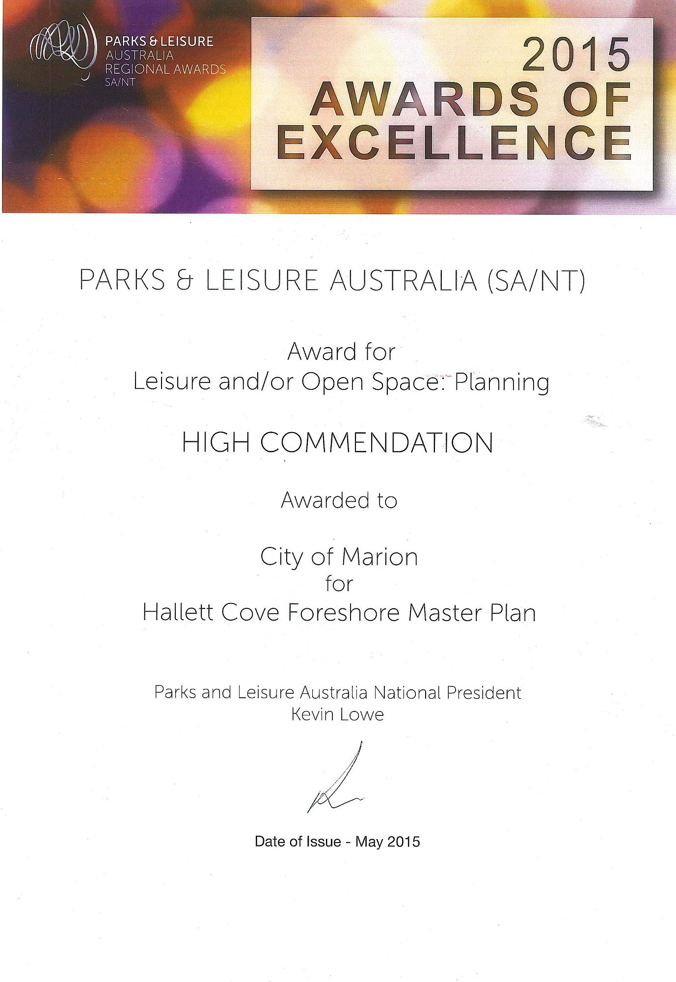 Hallett Cove Foreshore Master Plan | 2015 PLA Award | Leisure Open Space Planning