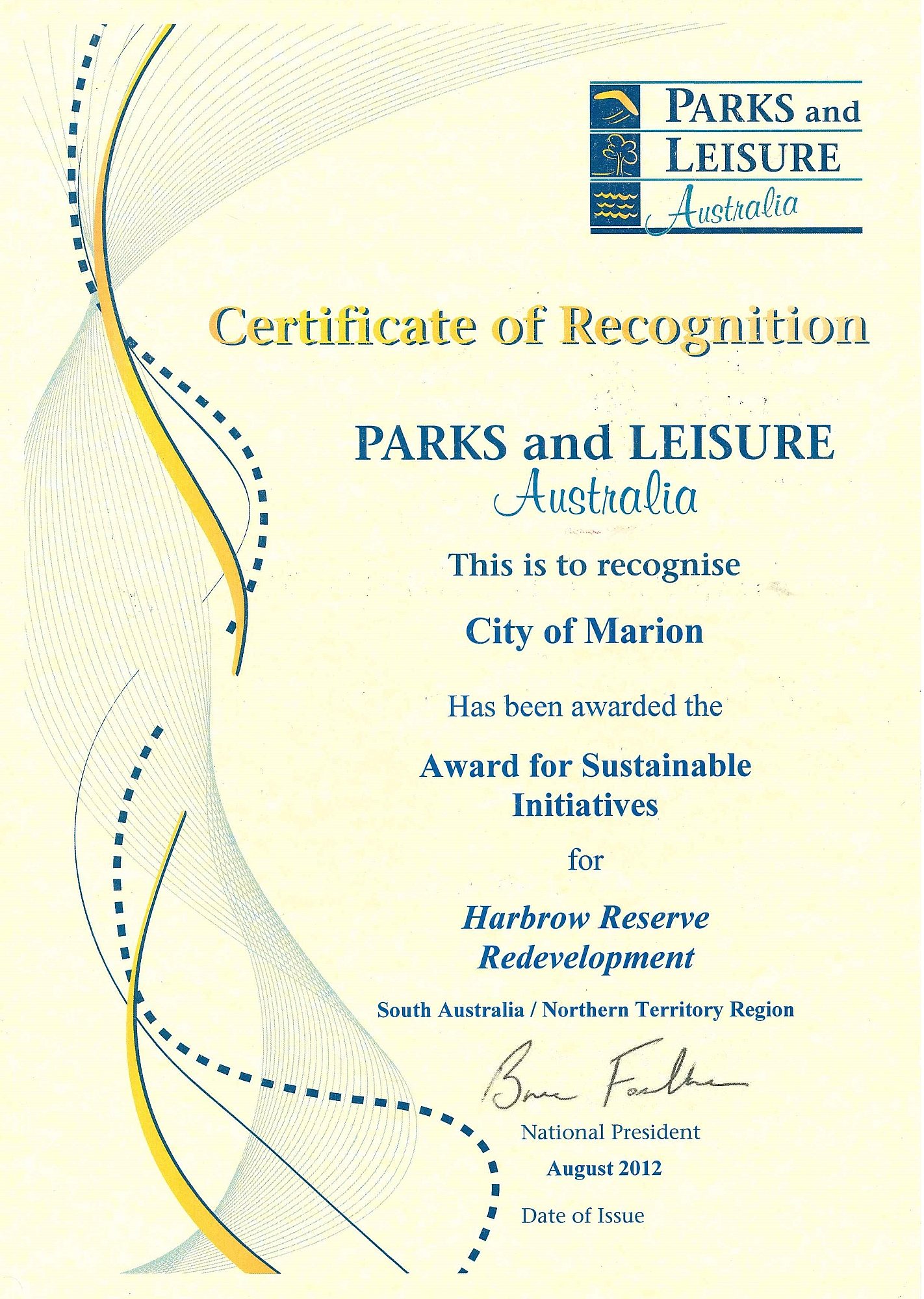 Harbrow Grove Reserve | 2012 PLA Award | Sustainable Initiatives