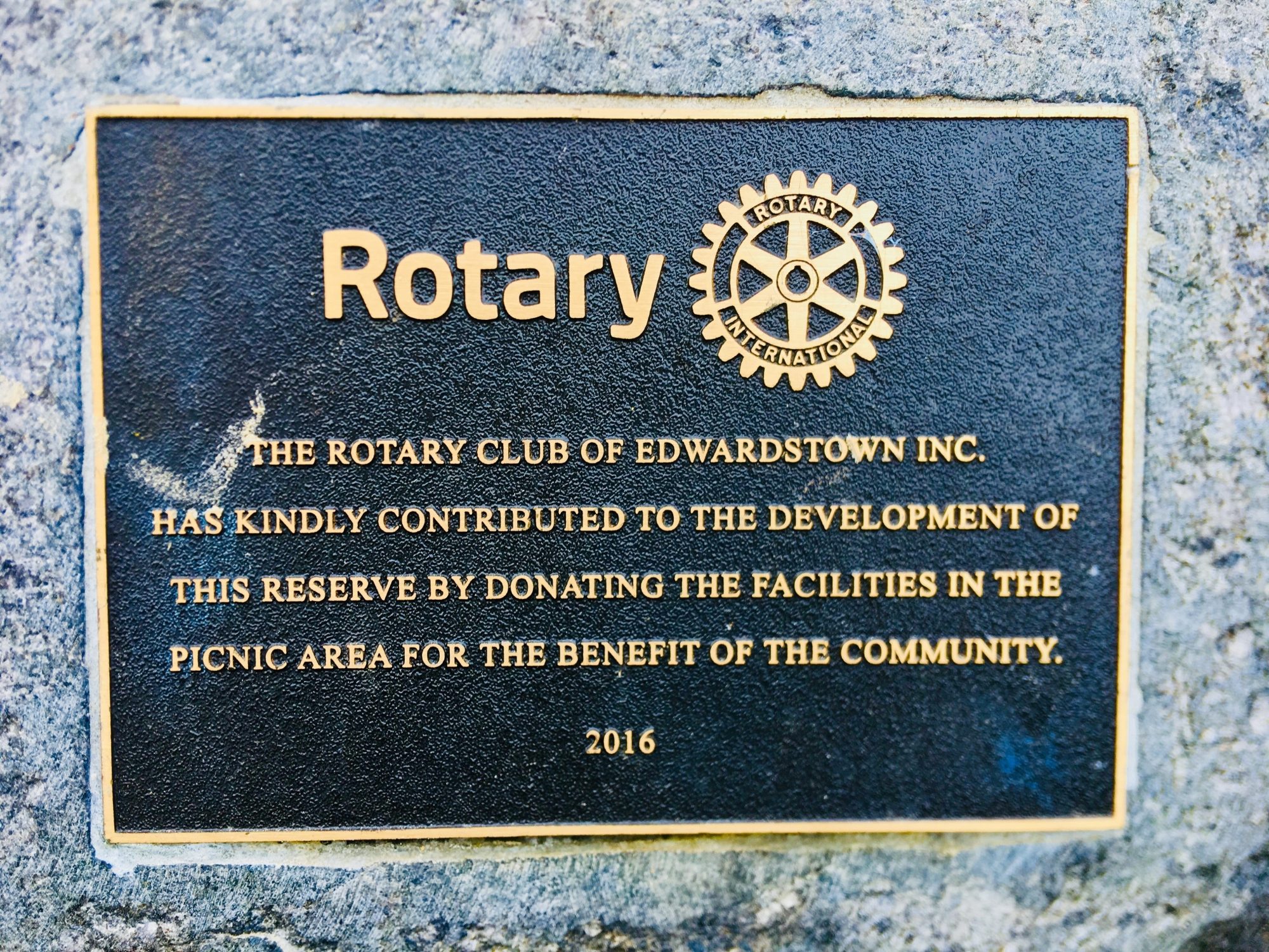 Jervois Street Reserve Plaque Rotary