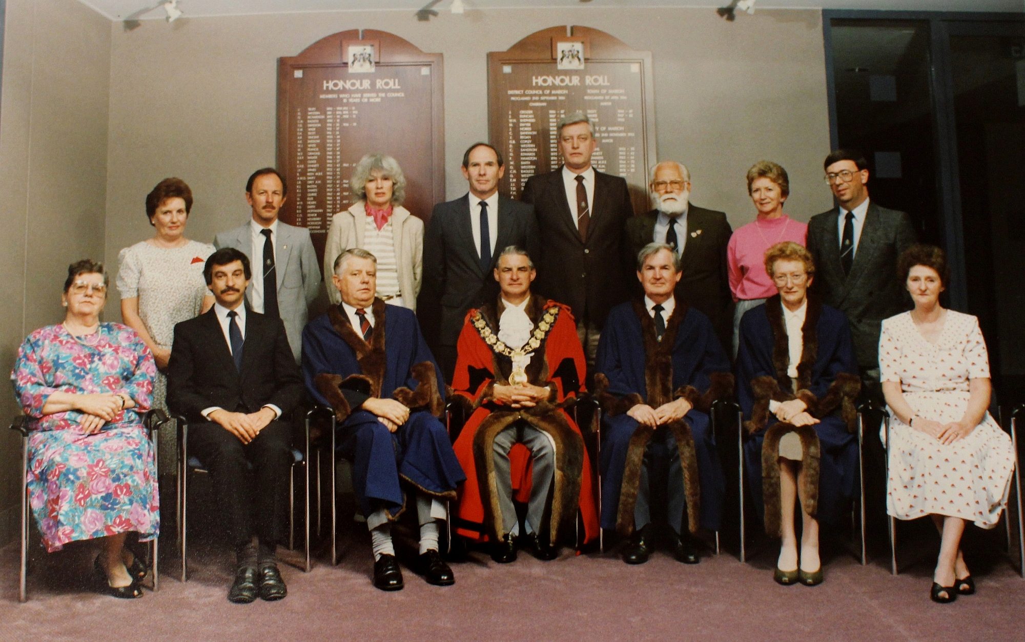 Joan Herraman Marie Gregan Graham Watts Council Photo C1990