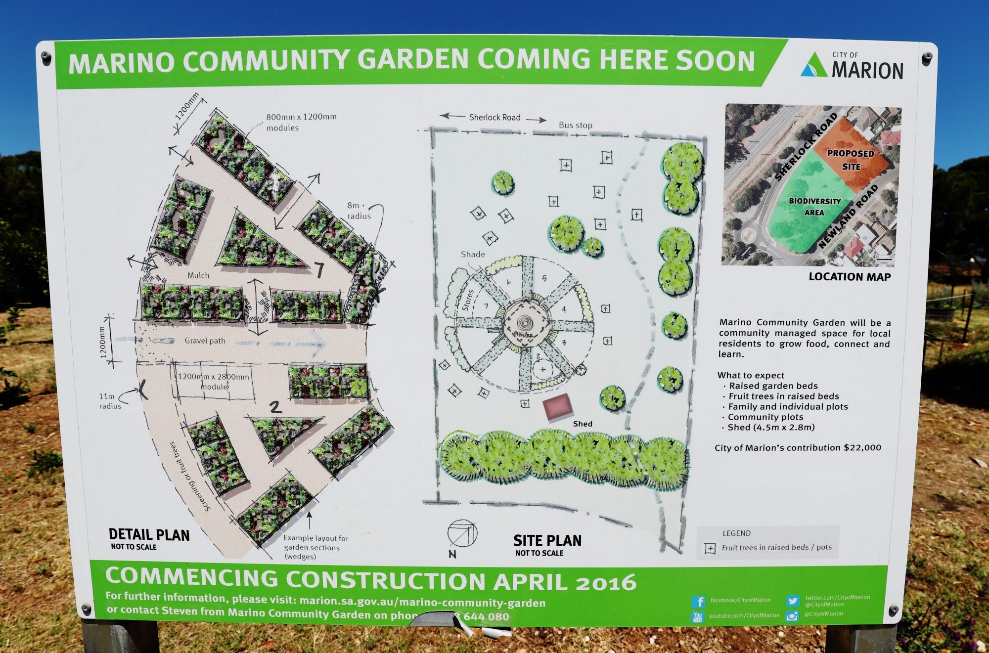 Newland Avenue Reserve Marino Community Garden Sign 1