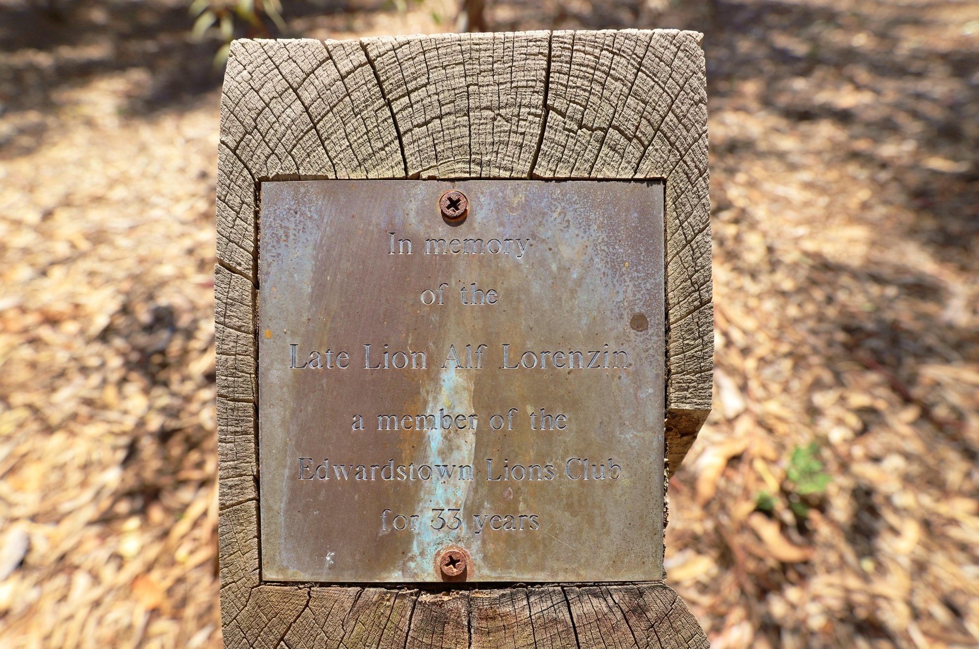 Quick Road Reserve Plaque Alf Lorenzin 1