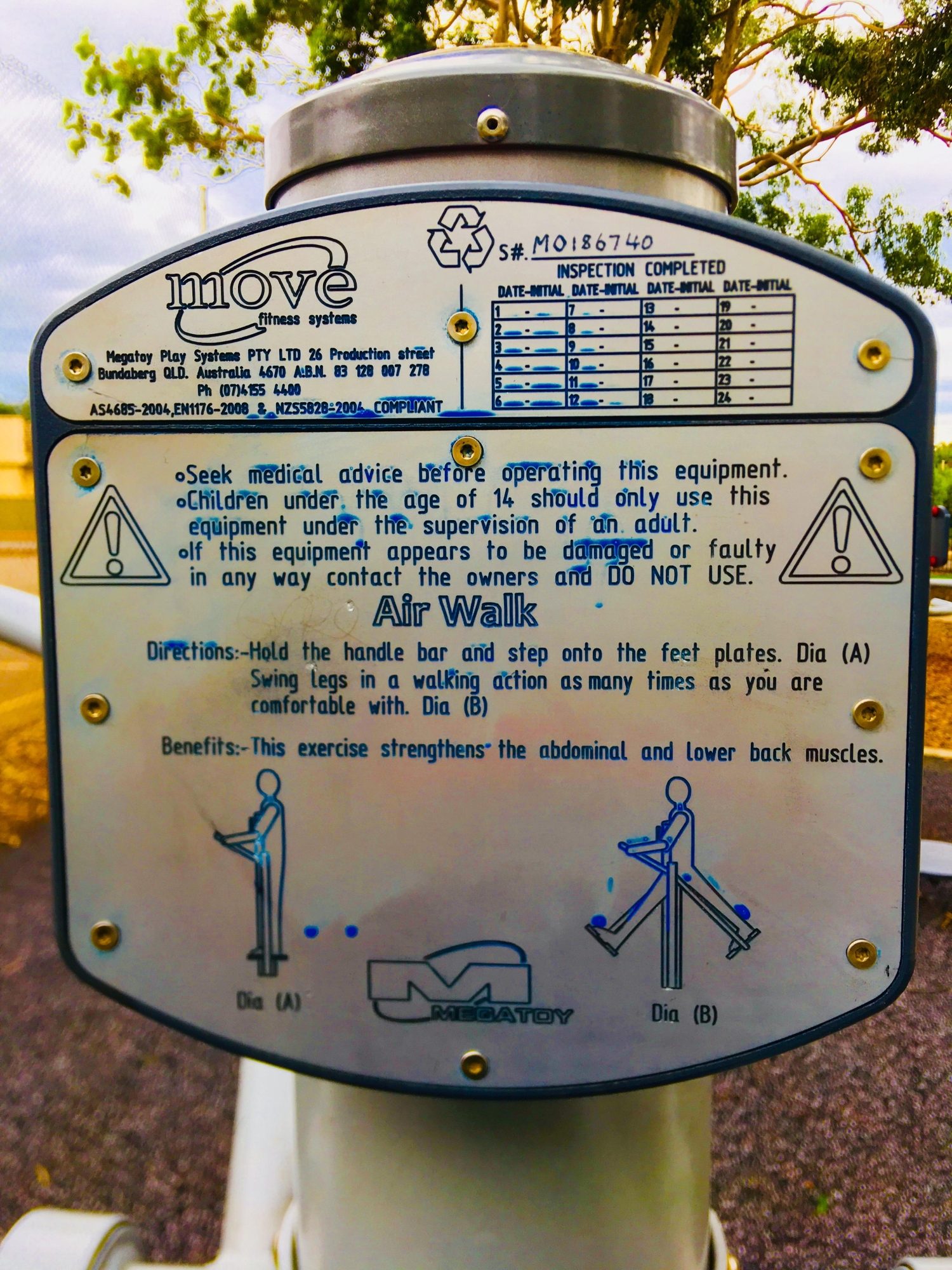 Sandery Avenue Reserve Fitness Sign Air Walk