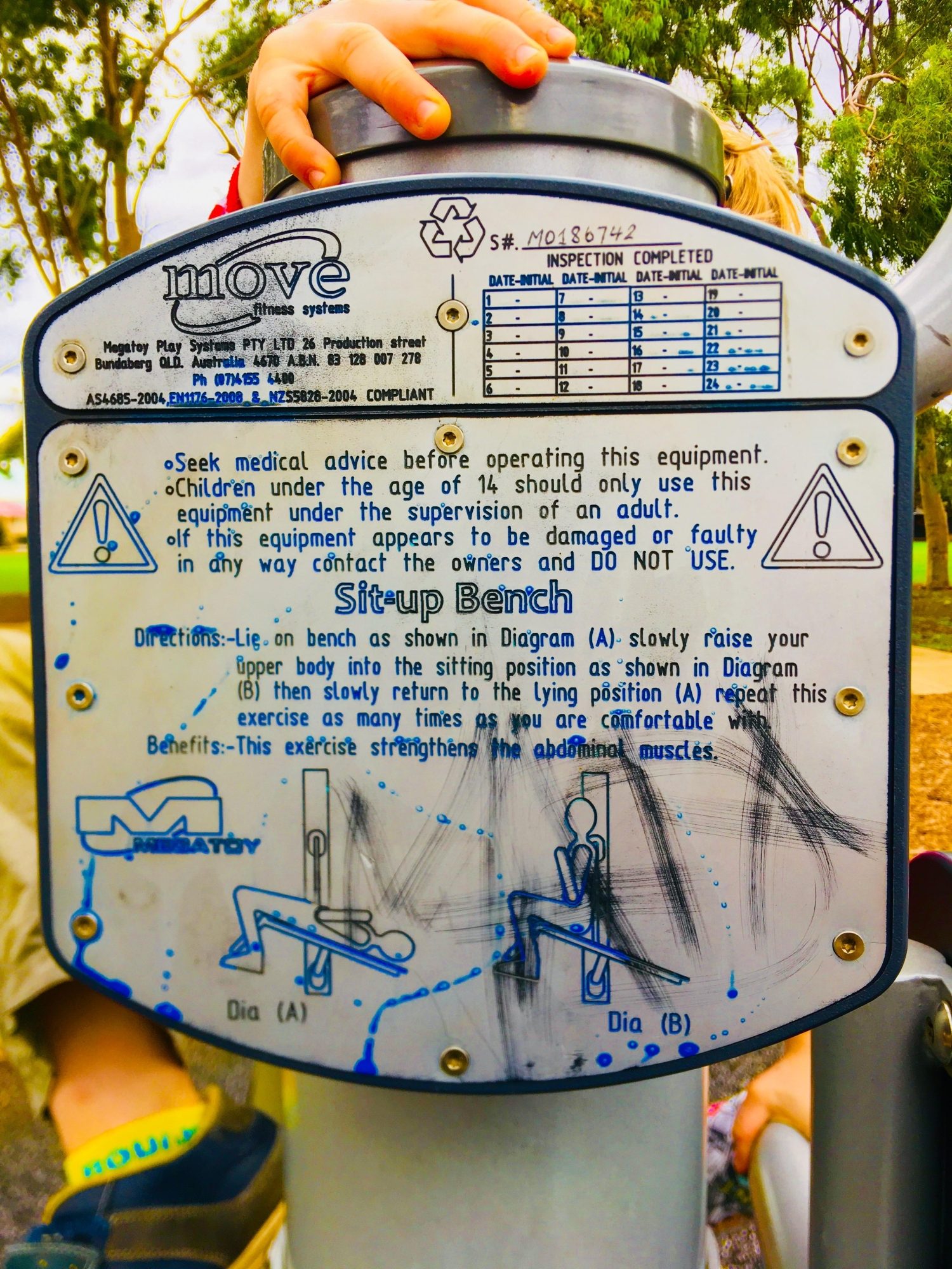 Sandery Avenue Reserve Fitness Sign Sit Up Bench