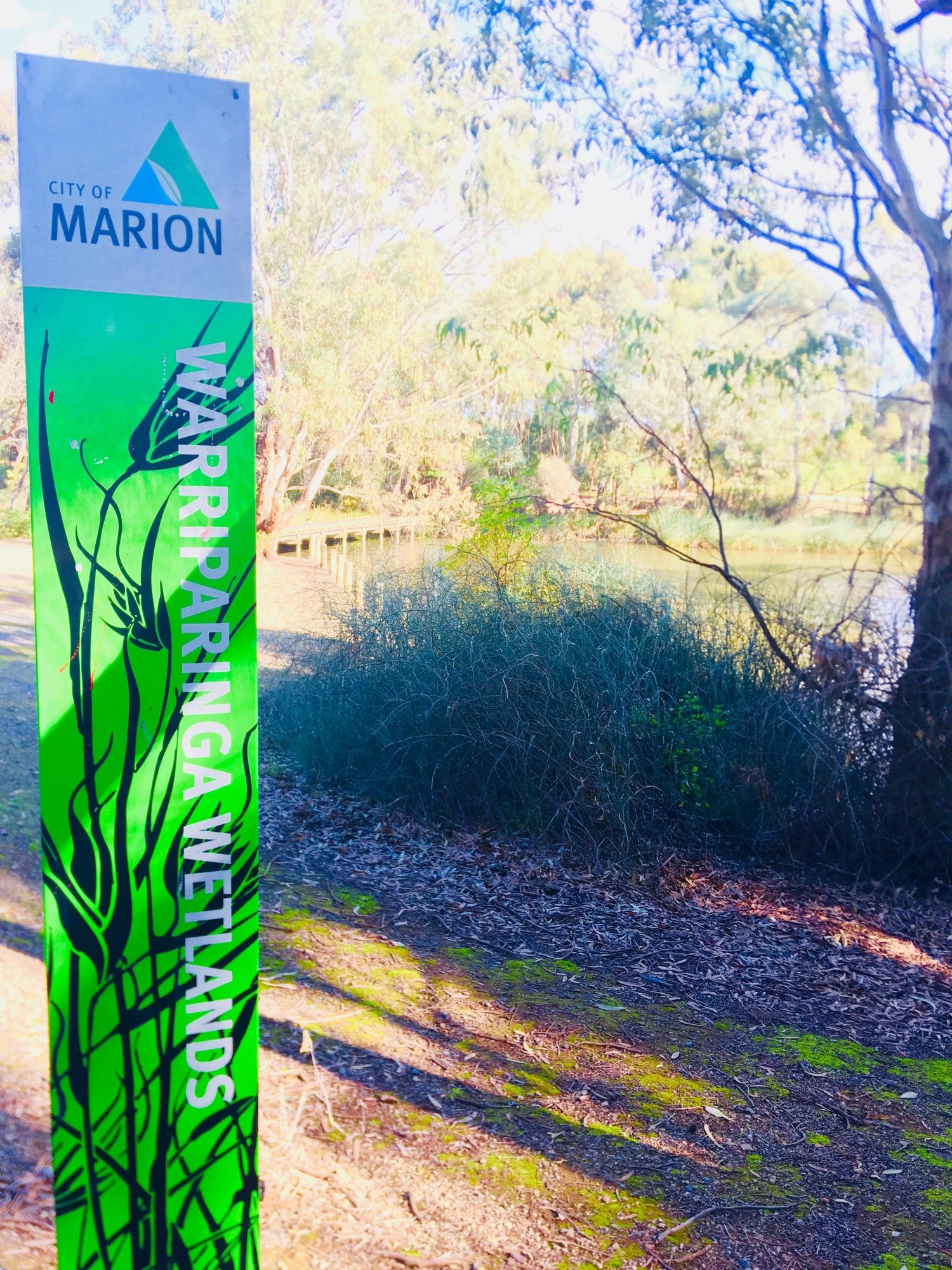 Warriparingga Wetlands Wetlands Sign