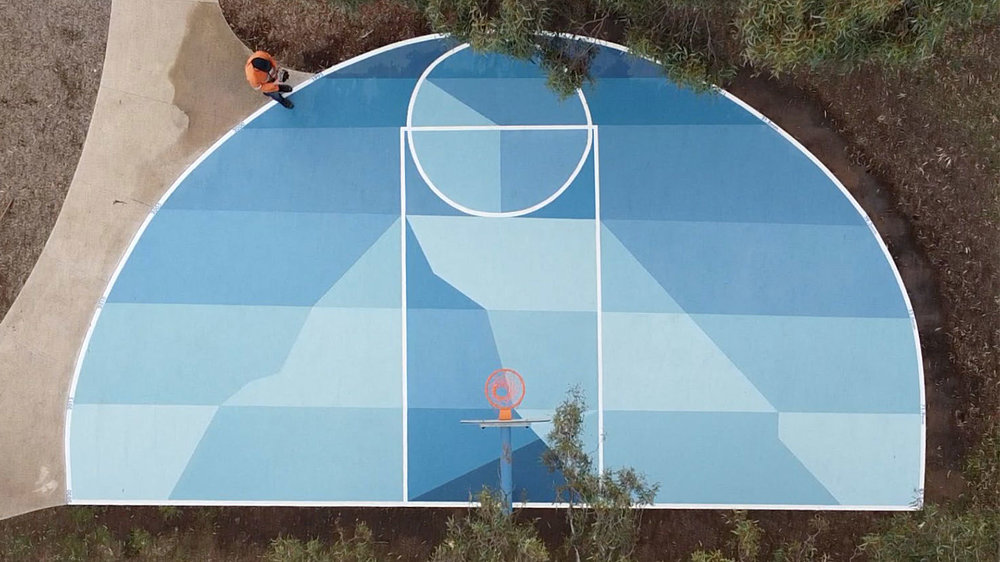 Basketball court artwork