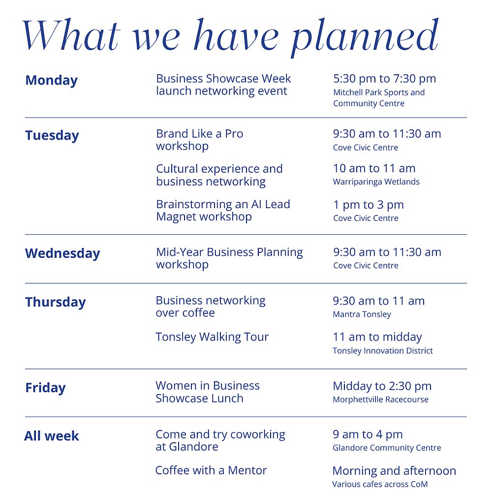 V2 BUSINESS SHOWCASE WEEK RUN SHEET for web