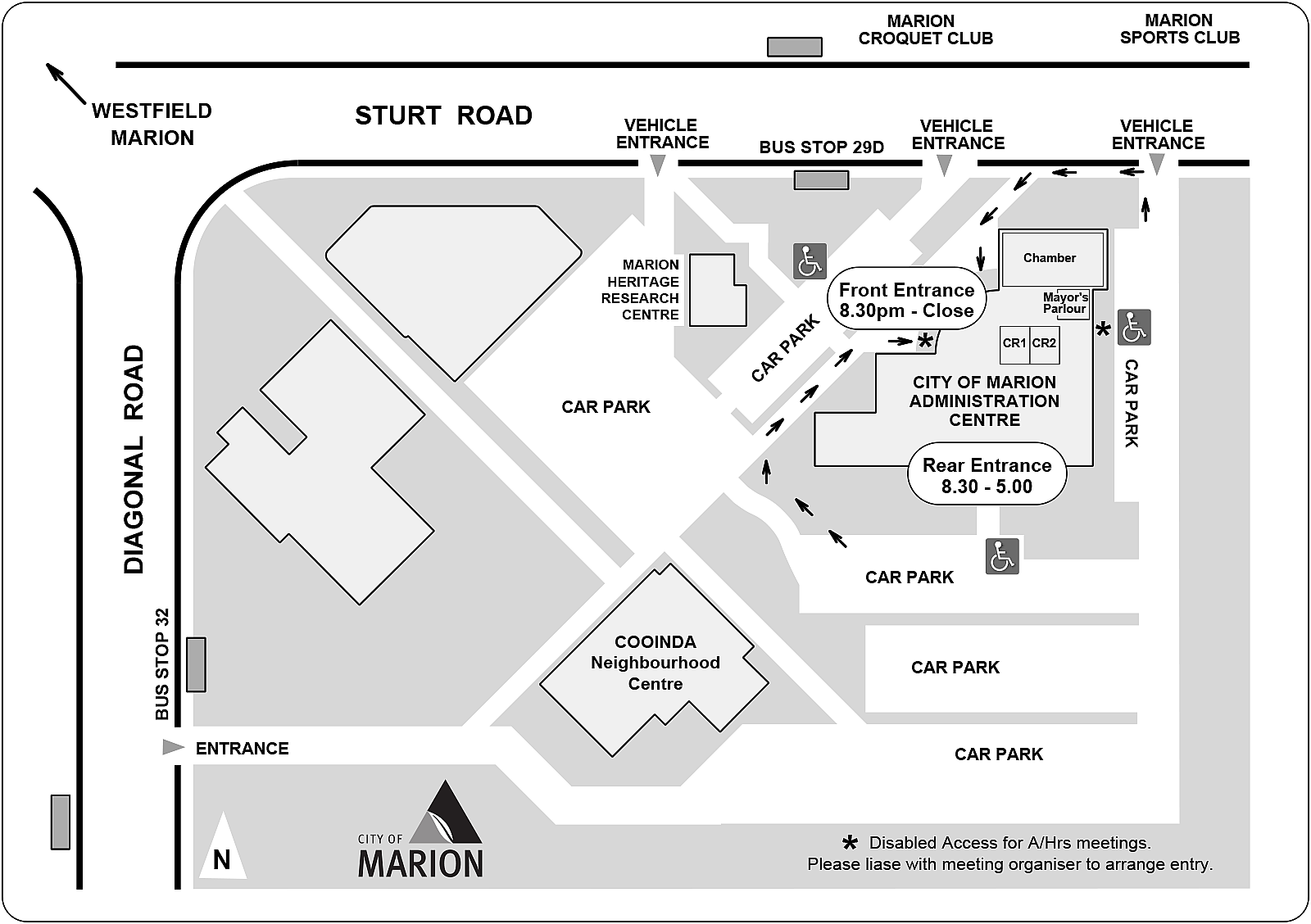 City of Marion Administration Centre map