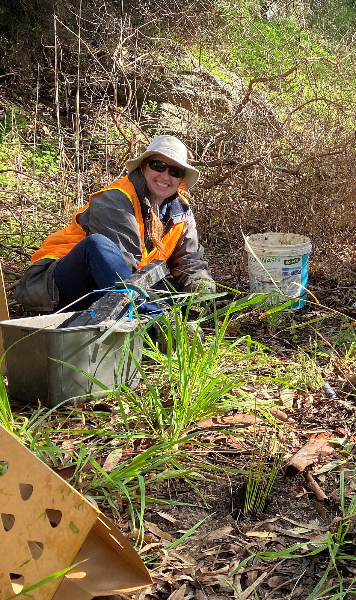 Friends of Lower Field River Planting event Jen