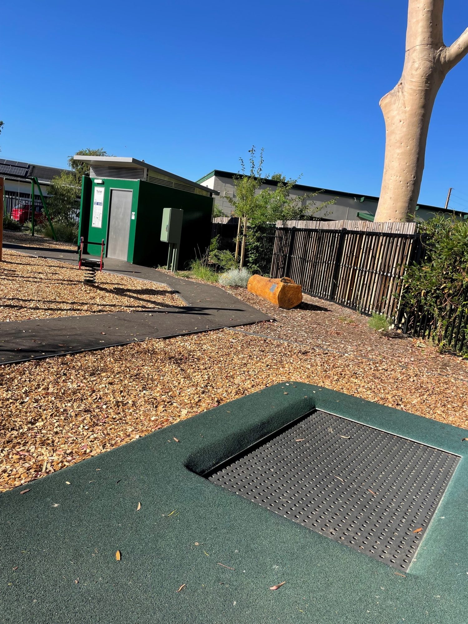 Trampoline and Toilet